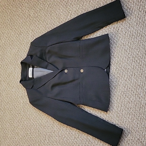 Calvin Klein Women's Two Piece Suit Blazer and Pants Set Charcoal Gray Size 4 - Picture 2 of 9